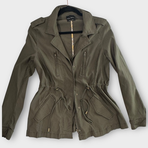 Eden Society Jackets & Blazers - NWOT Eden Society Jacket Womens Size M Olive Green zipper buttons and Drawstring